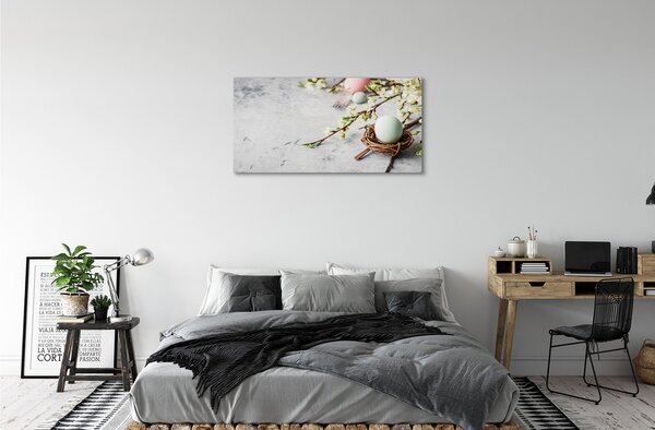 Quadro su tela Fiori d'uovo 100x50 cm