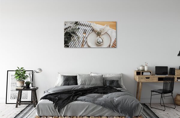 Quadro su tela Piatto Flowers Egg 100x50 cm