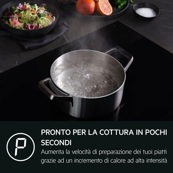 Aeg Piano Cottura Induzione 4 Fuochi Larghezza 78 cm in Vetroceramica colore Nero - IKK84443FB Serie 6000 Bridge