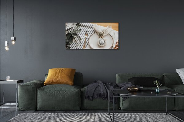 Quadro su tela Piatto Flowers Egg 100x50 cm