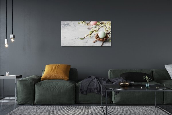 Quadro su tela Fiori d'uovo 100x50 cm
