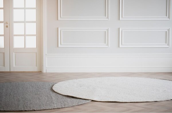 Tappeto rotondo in lana grigio chiaro ø 250 cm Auckland - Rowico