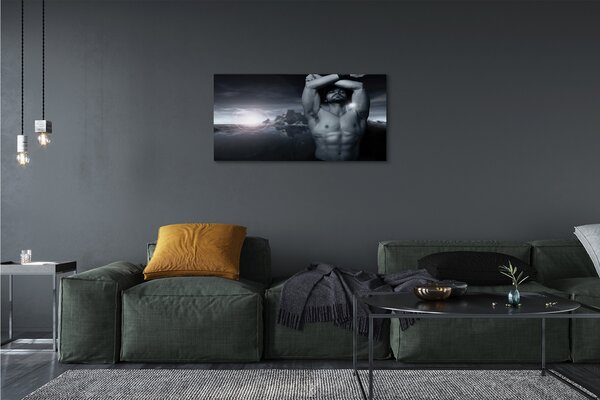 Quadro su tela Uomo di montagna 100x50 cm