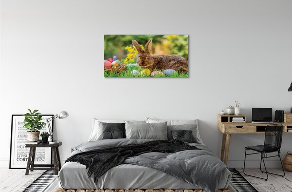 Quadro su tela Prato di uova di coniglio 100x50 cm