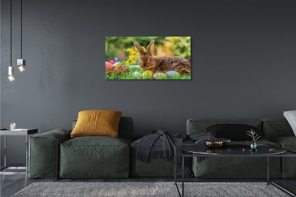 Quadro su tela Prato di uova di coniglio 100x50 cm
