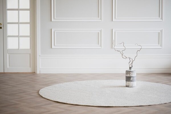 Tappeto rotondo in lana grigio chiaro ø 250 cm Auckland - Rowico