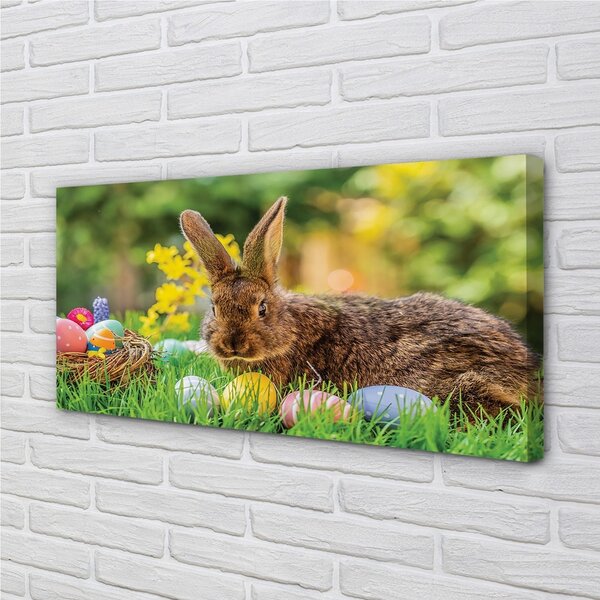 Quadro su tela Prato di uova di coniglio 100x50 cm