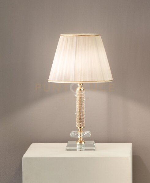 Lume piccolo dido 1 luce cristallo e oro attacco e14 d.25cm