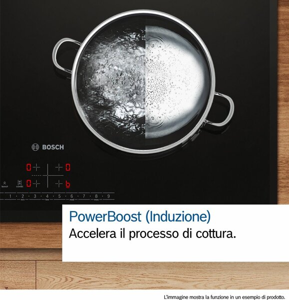 Bosch Piano Cottura Induzione 4 Fuochi Piano in Vetroceramica Larghezza 60 cm colore Ghiaccio - PUE612BB1E Serie 4