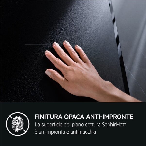 Aeg Piano Cottura Induzione 4 Fuochi Larghezza 80 cm in Vetroceramica colore Nero - TI84IB30IZ
