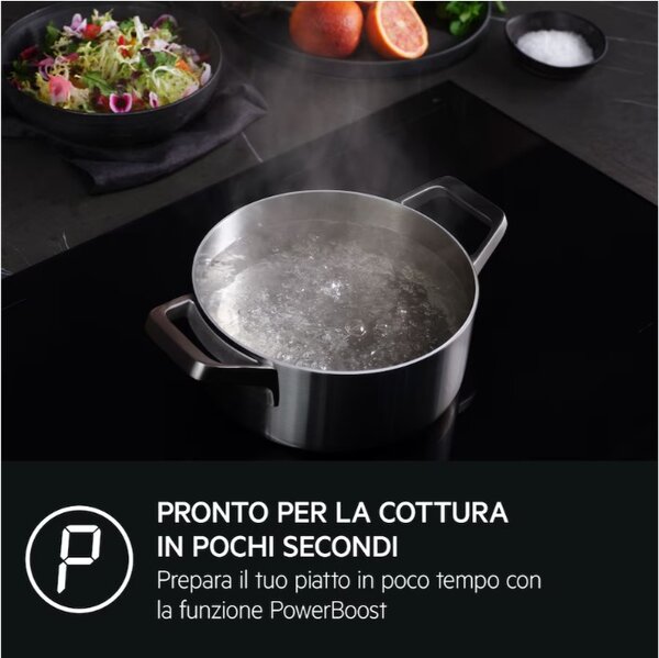 Aeg Piano Cottura Induzione 4 Fuochi Larghezza 80 cm in Vetroceramica colore Nero - TI84IB30IZ