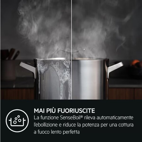 Aeg Piano Cottura Induzione 4 Fuochi Larghezza 80 cm in Vetroceramica colore Nero - TI84IB30IZ