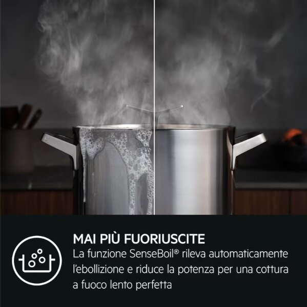Aeg Piano Cottura Induzione 4 Fuochi Larghezza 80 cm in Vetroceramica colore Nero - TI84IB30IZ