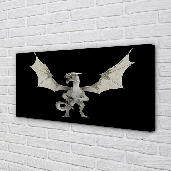 Quadro su tela Dragone Bianco 100x50 cm