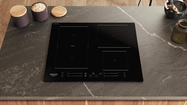 Hotpoint Ariston Piano Cottura Induzione 4 Fuochi Potenza 7200 Watt 59 cm in Vetroceramica colore Nero - PC AR HS 4960C