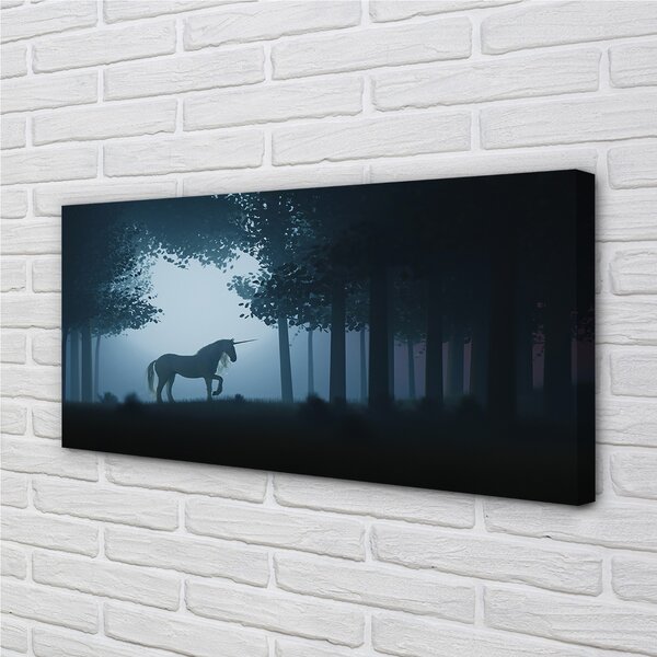 Quadro stampa su tela Forest Night Unicorn 100x50 cm