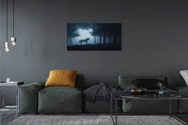 Quadro stampa su tela Forest Night Unicorn 100x50 cm