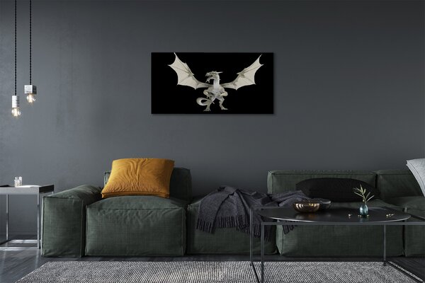 Quadro su tela Dragone Bianco 100x50 cm