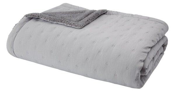 Copriletto trapuntato grigio in lana d'agnello 220x230 cm Cosy Nori - Catherine Lansfield