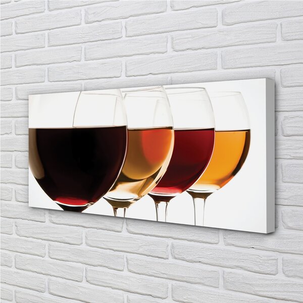 Quadro su tela Bicchieri di vino 100x50 cm
