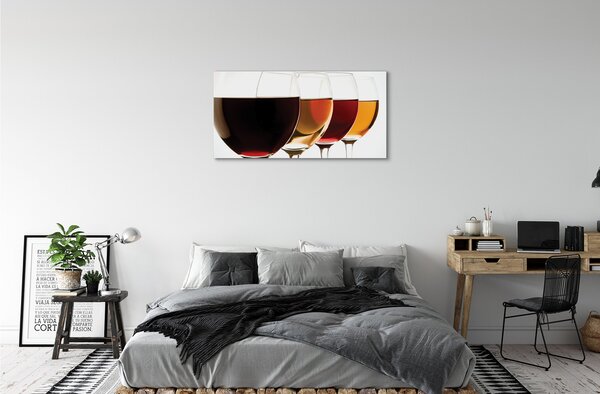 Quadro su tela Bicchieri di vino 100x50 cm