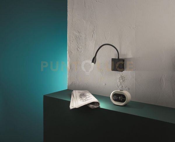 Applique fall a led nero luce direzionale 3000k 270lm 3w