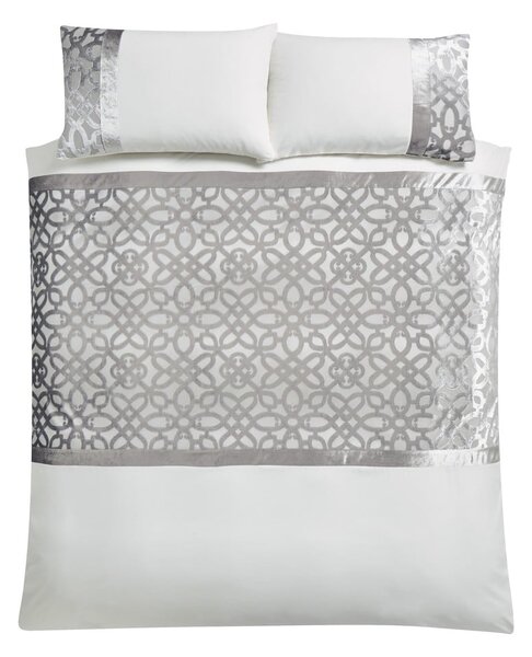 Biancheria da letto in velluto beige-crema per letto matrimoniale 200x200 cm Lattice Cut - Catherine Lansfield