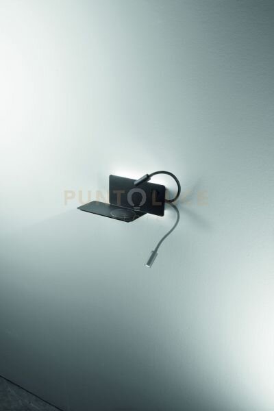 Applique da comodino flat a led destro nero 3000k 790lm 9w