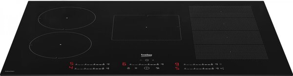 Beko Piano Cottura Induzione 5 Fuochi Larghezza 80 cm in Vetro colore Nero - HII 85780 UFT