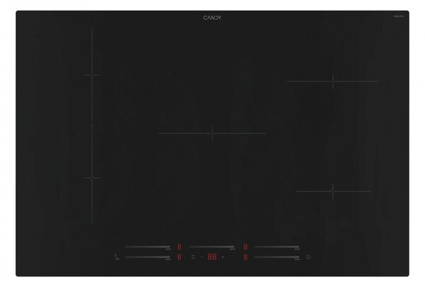 Candy Piano Cottura Induzione 5 Fuochi Larghezza 77 cm in Vetro colore Nero - CIE854MCBB Moderna