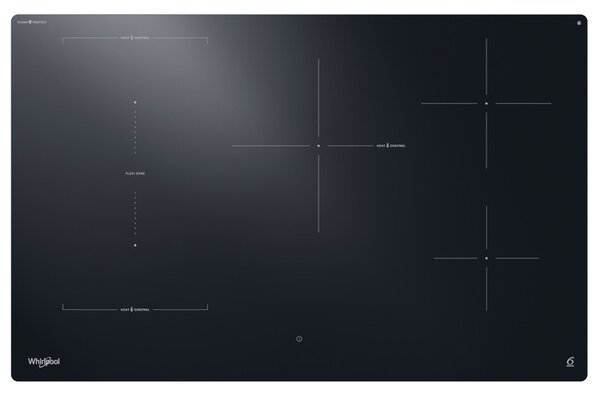 Whirlpool Piano Cottura Induzione 5 Fuochi Larghezza 80 cm in Vetroceramica colore Nero - WTX8017DCF2