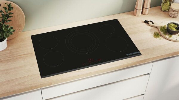 Bosch Piano Cottura Induzione 5 Fuochi Larghezza 90 cm in Vetroceramica colore Nero - PIV931HC1E Serie 6