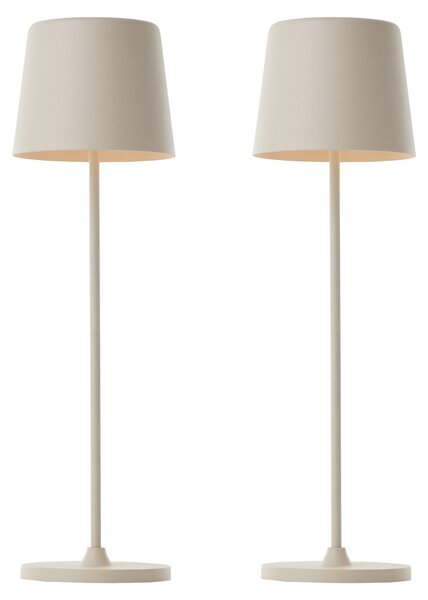 BRILLIANT Lampada da tavolo ricaricabile a LED Kaami, 2 W, 310 lm, 3000 K, beige, set da 2