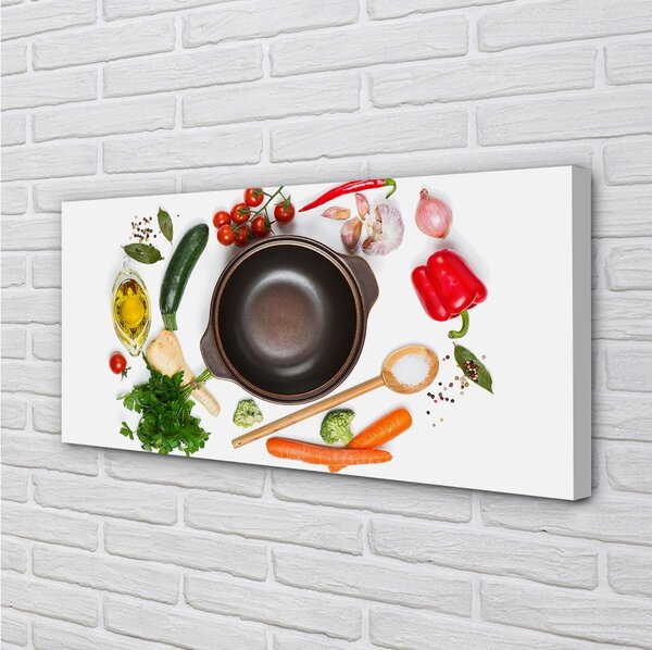 Quadro su tela Cucchiaio di pomodoro prezzemolo 100x50 cm