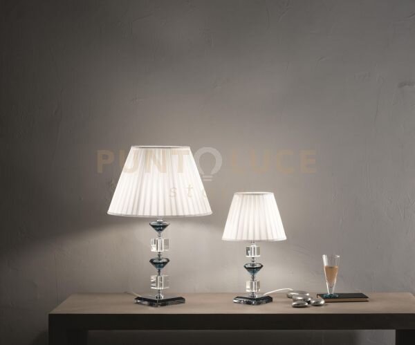 Lume piccolo gala 1 luci attacco e14 ottanio e cromo h.28+19cm