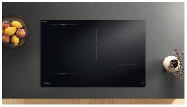 Whirlpool Piano Cottura Induzione 5 Fuochi Larghezza 80 cm in Vetroceramica colore Nero - WTX8017DCF2