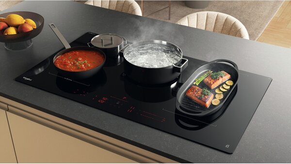 Whirlpool Piano Cottura Induzione 5 Fuochi Larghezza 91 cm in Vetroceramica colore Nero - WEX9024DCFF2