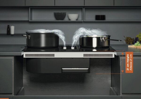 Silverline Piano Cottura Induzione con Cappa Aspirante 4 Fuochi Larghezza 85 cm colore Nero - 7170.8.733.02 Flow In Pro
