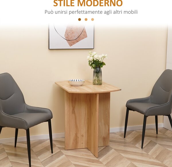 HOMCOM Tavolo da Pranzo Pieghevole Salvaspazio in Legno, 90x60x74cm, Quercia|Aosom