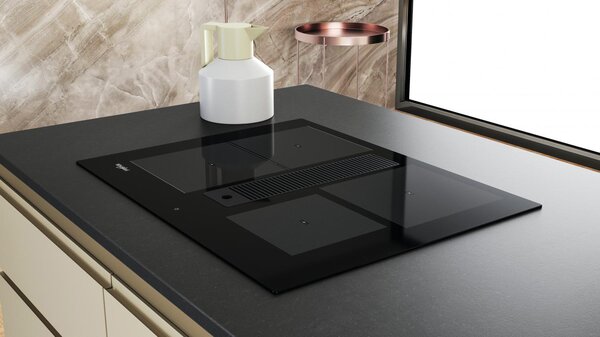 Whirlpool Piano Cottura Induzione con Cappa Integrata 4 Fuochi 65 cm Vetroceramica colore Nero - WVH 1065B