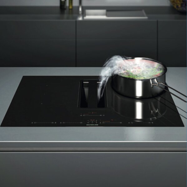 Silverline Piano Cottura Induzione con Cappa Aspirante 4 Fuochi Larghezza 85 cm colore Nero - 7170.8.733.02 Flow In Pro