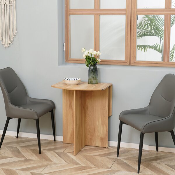 HOMCOM Tavolo da Pranzo Pieghevole Salvaspazio in Legno, 90x60x74cm, Quercia|Aosom