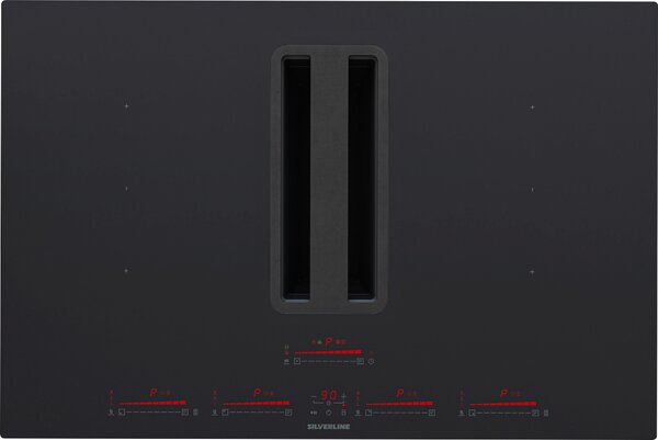 Silverline Piano Cottura Induzione con Cappa Aspirante 4 Fuochi Larghezza 85 cm colore Nero - 7170.8.733.02 Flow In Pro