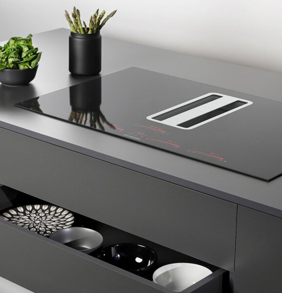 Silverline Piano Cottura Induzione con Cappa Aspirante 4 Fuochi Larghezza 85 cm colore Nero - 7170.8.733.02 Flow In Pro