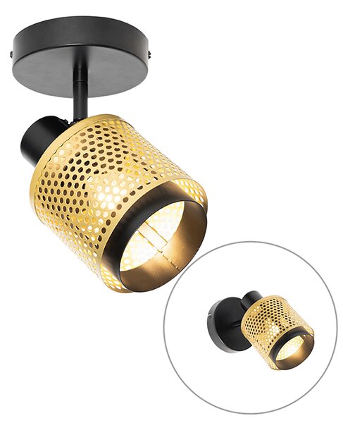 Faretto industriale nero con oro - Kayden