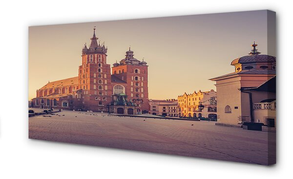 Stampa quadro su tela Sunrise della chiesa di Cracovia 100x50 cm