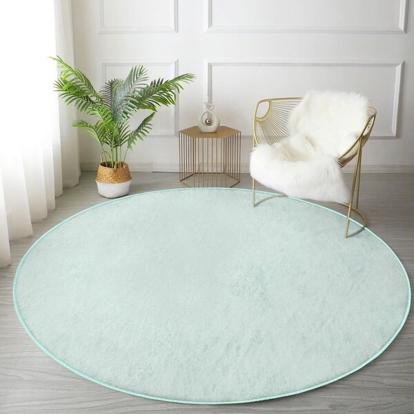 Tappeto rotondo lavabile di colore menta adatto per aspirapolvere robot ø 80 cm Comfort - Mila Home