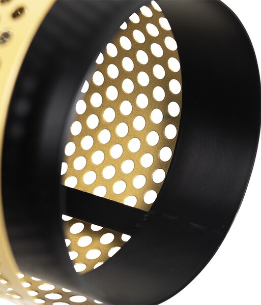 Lampada da tavolo industriale nera con oro - Kayden