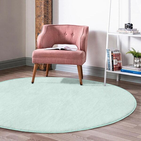 Tappeto rotondo lavabile di colore menta adatto per aspirapolvere robot ø 80 cm Comfort - Mila Home