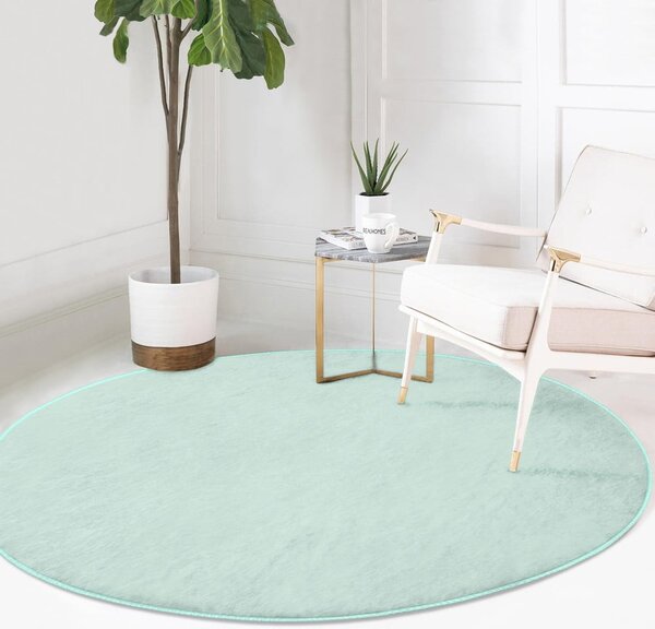 Tappeto rotondo lavabile di colore menta adatto per aspirapolvere robot ø 80 cm Comfort - Mila Home